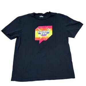 twitch Con T-Shirt Las Vegas 2023 Medium Black Washed 1x 100% Cotton S/S Unisex